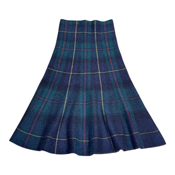 Polo By Ralph Lauren Checked Alpaca Wool Midi Skirt XS - Picture 4 of 7